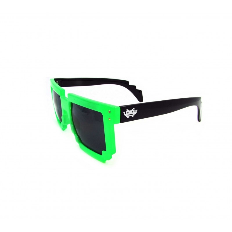 8 - BIT green/black Pixel Sunglasses