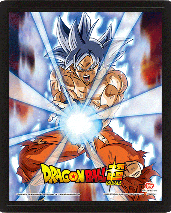 Dragonball Super - Son Goku - Ultra Instinct Kamehameha - 26x20cm Framed Picture