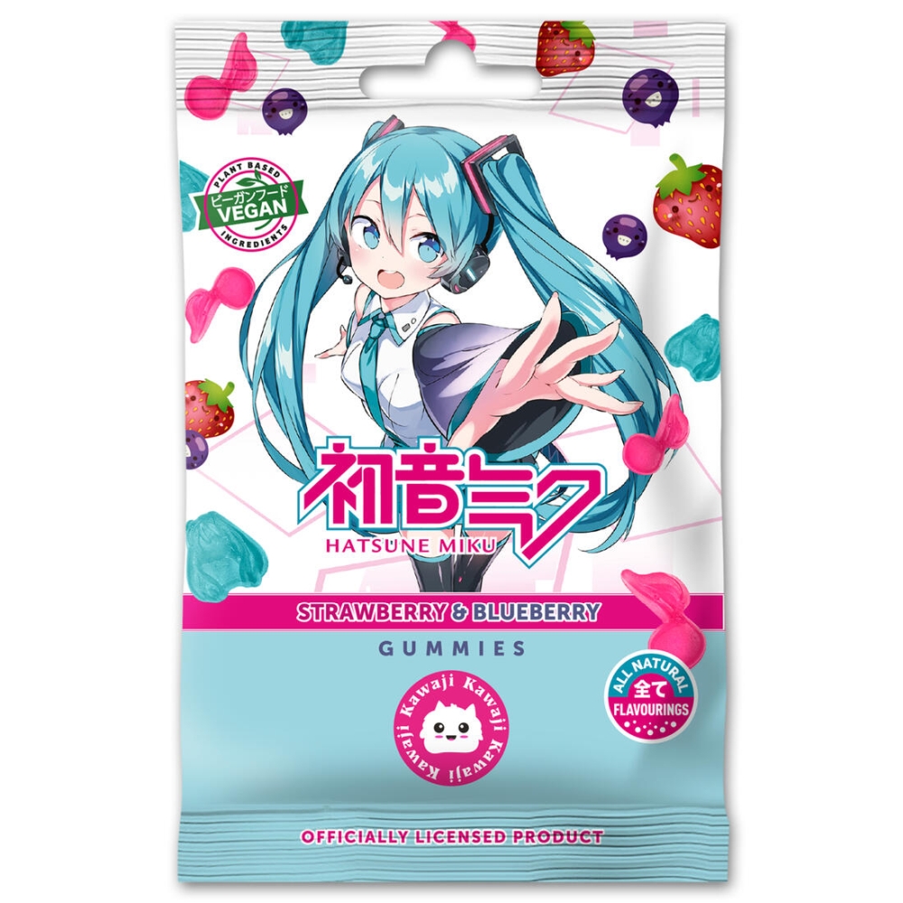 Hatsune Miku - Miku - vegan gummy bears - strawberry & blueberry - 125g snack