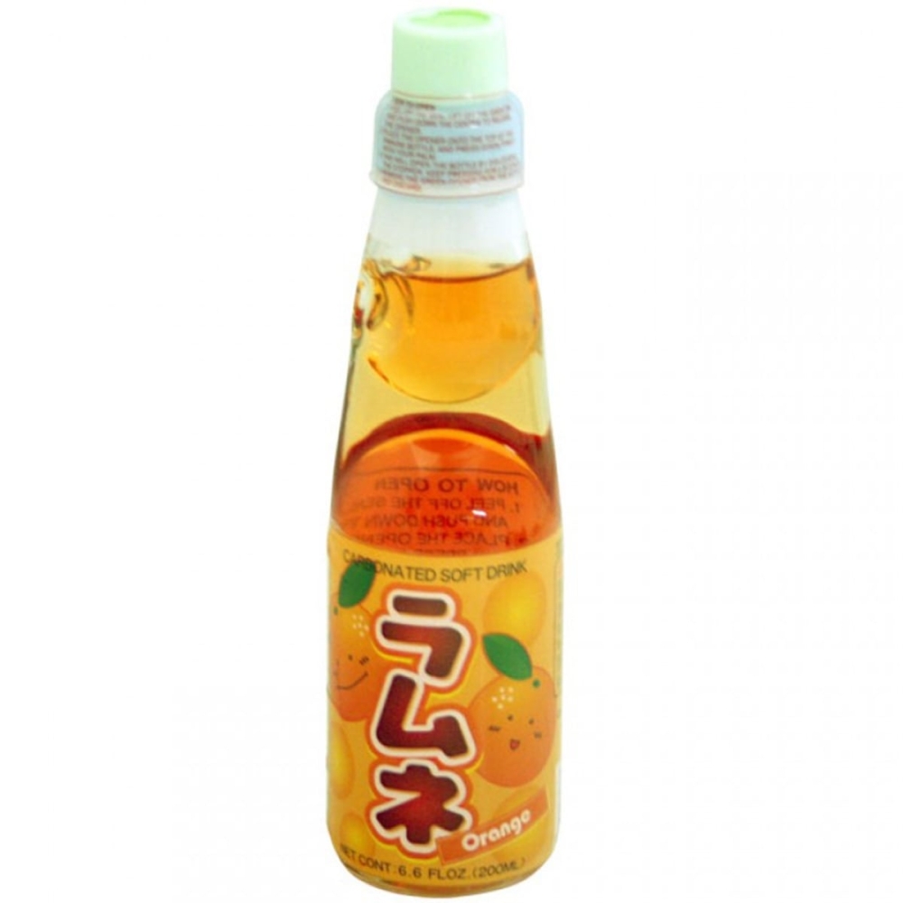 Japanese lemonade Ramune 200ml bottle orange flavor