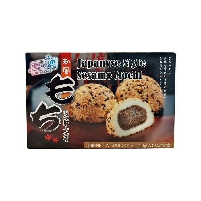 Mochi - sticky rice cake - sesame in gift box 210g - Yuki & Love