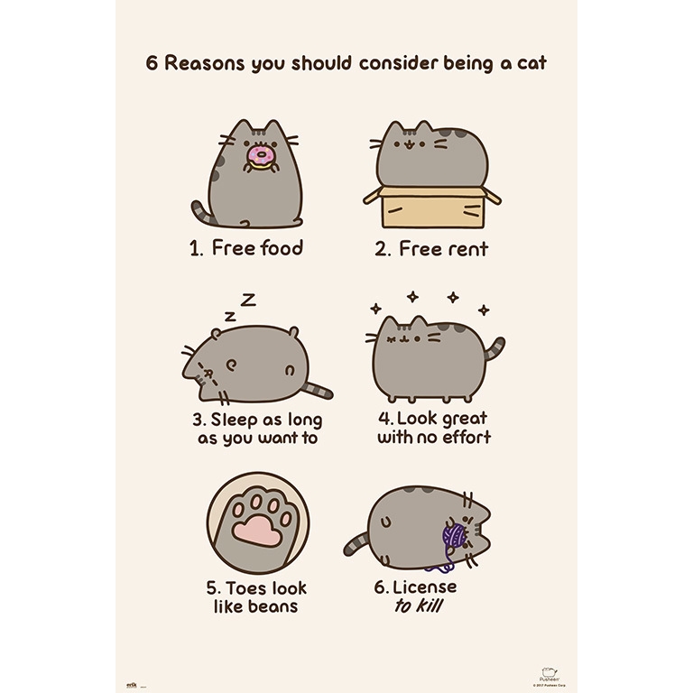 Pusheen - 6 Reasons to be a Cat - Poster