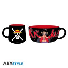 One-Piece-Luffy-Fruehstuecks-Set-Tasse-Schuessel-1