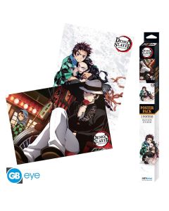 Demon-Slayer-TanjiroNezuko-Muzan-Chibi-Poster-Set-52x38-Post