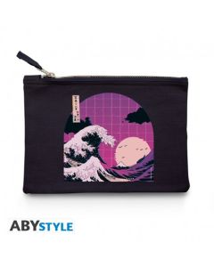 Hokusai-Grosse-Welle-Dampf-Kosmetiktasche-Schwarz-1