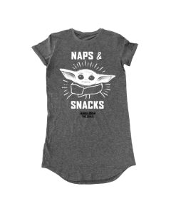 MANDALORIAN-Grogu-naps-and-snacks-Frauen-T-Shirt-1