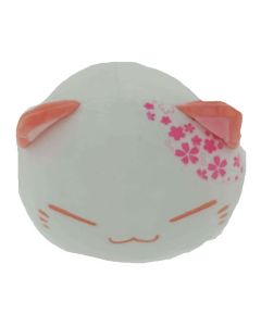 Nemu-Neko-Neko-mit-roten-Blueten-weissrot-gross-30cm-Pluesch