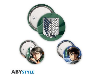 Attack-On-Titan-Eren-Levi-Badge-Pack-Buttons-1