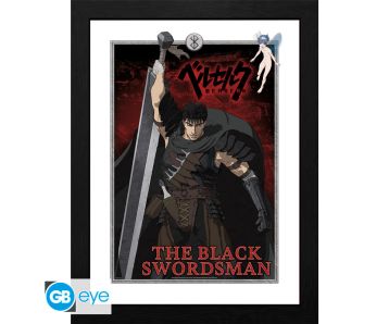 Berserk - The Black Swordsman - 30x40cm Framed Print