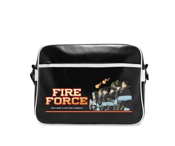 Fire-Force-8-Einheit-Charaktere-Umhaengetasche-schwarz-Tasch