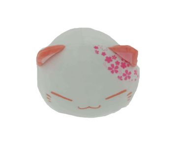 Nemu-Neko-Neko-mit-roten-Blueten-weissrot-gross-30cm-Pluesch
