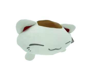 Nemu-Neko-weisse-Neko-mit-brauem-Fleck-am-Ruecken-und-roten-