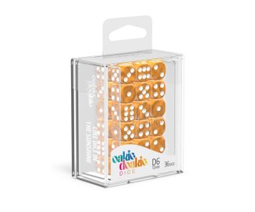Oakie Doakie Dice D6 Dice 12 mm Marble - Orange (36)
