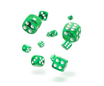 Oakie Doakie Dice D6 Dice 12 mm Translucent - Green (36)