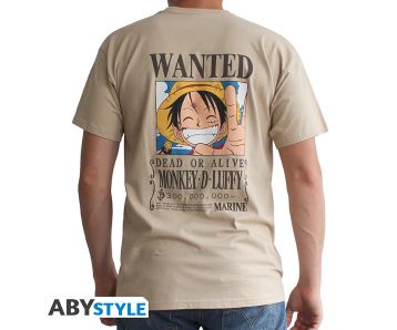 One-Piece-Vintage-Luffy-Wanted-sand-T-Shirt-1
