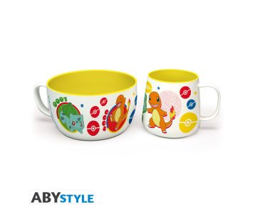 Pokemon-Pikachu-Kanto-Starter-Fruehstueck-Set-Tasse-Schuesse