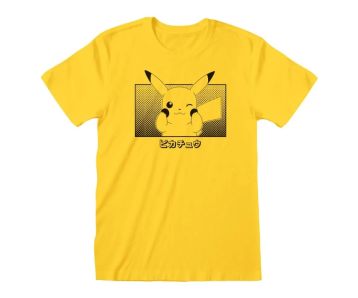 Pokemon-Pikachu-Katakana-Gelb-Unisex-Tshirt-1